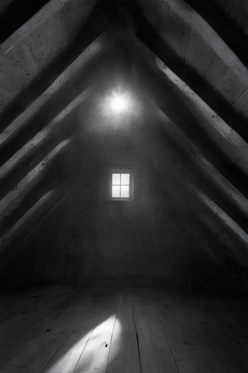 00060-1746568-_lora_Photographer Elena Helfrecht Style_1_Photographer Elena Helfrecht Style - a black and white photo of an attic with a light.png